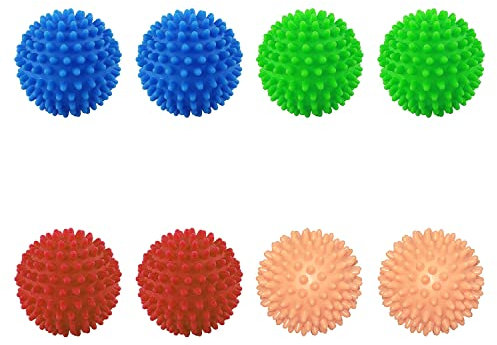 JI 8 Pièces Boule de séchage, Boules pour Un Linge Plus Moelleux, Balle Lave Linge, Boule seche Linge, Réutilisable Balle De Sèche-Linge Boule, Boule de Lavage Machine a Laver