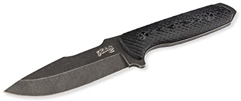 Herbertz Gürtelmesser, AISI 420 Stahl, rostfrei, Full Tang, G10 Heftschalen, Fangriemenöse, Nylonscheide, robustes Outdoor-Messer & Jagdmesser, Survivalmesser mit feststehender Klinge