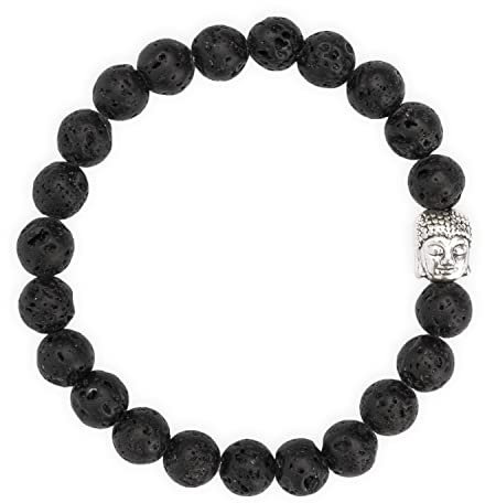 Attraction Zen BUDDHA ARMBAND | ECHTES 8mm NATURSTEIN | KOSTENLOSE EBOOKS DEUTSCH | HANDGEFERTIGT | Schmuck für Damen und Herren | ALLE STEINE IN UNSEREN ARMBÄNDERN SIND NATÜRLICH (ROCKLAVA)