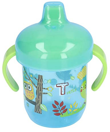 Schnabeltasse für Kleinkinder,tragbar, Cartoon-Tiermuster, auslaufsicher, Trainertasse, Geburtstagsgeschenk, 260 ml, Schnabeltasse, Greifer-Schnabeltassen für Kinder und Kleinkinder(blue-260ml)