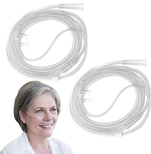 Nizirioo - Occhiali da naso con ossigeno, tubo di ossigeno in silicone, 2 pezzi, occhiali da naso con tubo O2 da 800 cm, per dispositivi di terapia respiratoria e inalazione