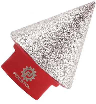 Broca Chaflán Biselado Diamante 30mm - FOCSTOL Fresa Diamante para Agrandar Dar Forma y Biselar Orificios Existentes en Azulejos Porcelanico Cerámica Granito Mármol M14 Rosca