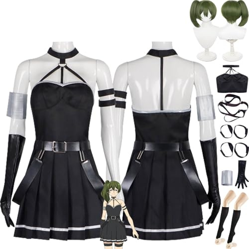 bbganlian Anime Frieren Beyond Journey's End Ubel Cosplay Kostüm Outfit Fern Uniform Komplettes Set Halloween Karneval Halloween Dress Up Anzug mit Perücke für Frauen Mädchen (XXL)