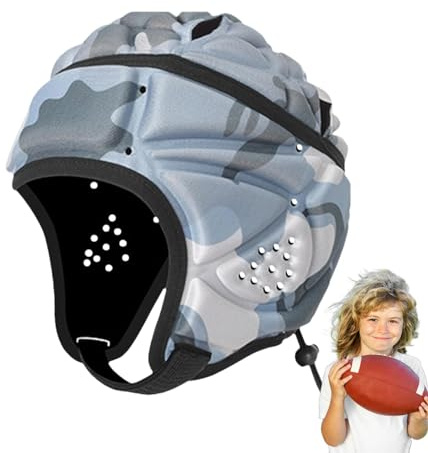 Casque De Rugby pour Enfant,Casque De Rugby Casque Moule De Rugby De Rugby,Football Souple Ultra-Mince Casque,Casque De Protection Rembourré,Casque Souple Réglable,Casque Protection Enfant Garçons