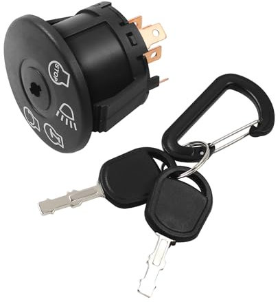 YedZen Interrupteur d'allumage avec 2 clés pour tondeuse à gazon Husqvarna MTD Serrure d'allumage Démarrage Interrupteur de démarrage Interrupteur à clé d'allumage pour Husqvarna MTD John Deere