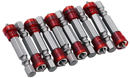 Raheem 10pcs Magnetic PH2 Impact Driver Bits 50mm for Drywall Screwdriver Phillips Screwdriver Bit Hex Shank Drywall Screw Depth Setter Cross Head Drywall Screw Driver Bit Set 1/4 Inch