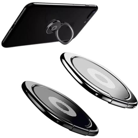 2 Piezas Anillo Soporte para Movil 3 mm Ultrafino, Anillo para Teléfono Móvil, El Soporte del teléfono móvil Giratorio de 360 Grados es Adecuado para Smartphone Tablet (B)