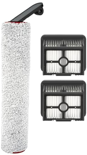 (3 Pack) H12 Pro Replacement Brush Rollers and HEPA Filters Compatible with Dreame H12 Pro/ H12 Dual Cordless Wet and Dry Vacuum Cleaner, 1 Brush Roller, 2 HEPA Filters, Replacement Parts