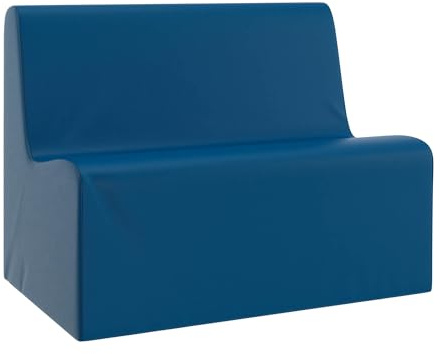 Children's Factory Large Contour Sofa, Mix-and-Match Kids Chairs, Sofas, Corner Ottomans and Cubes, Foam-Filled and Water-Resistant, Flexible Seating for Classroom Elementary, Blue Kids Couch