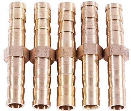 Janasiba Conector de manguera recto de latón de 5 piezas Joiner