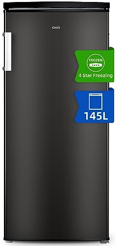 CHiQ FSD140D4EU Upright Freezer, 145L, E, 5 Levels, 12-Years Free Warranty on The Compressor,H1250 x W540 x D550, Black, New