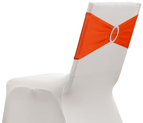 sourcing map Paquete de 10 bandas elásticas para silla, banda elástica para silla con hebilla deslizante, lazos elásticos universales para bodas, fiestas, ceremonias, eventos, decoración de eventos