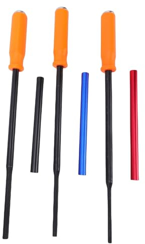 ACOGEDO Long Pin Punch Set, 3 Sizes 1/4in 5/16in 3/8in Punch Heads with Ergonomic Handle and Strike Cap, for Brake Caliper Pins Disassembly and Hard to Areas