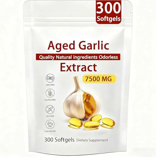 Extrakt av lagrad vitlök – 300 kapslar à 7500 mg, luktfri ekologisk vitlök ,1pc