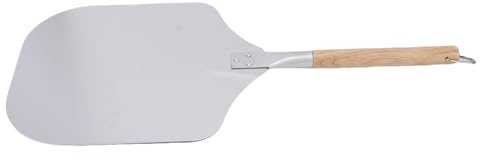 AMONIDA Cáscara de Pizza de Aluminio con de Madera Desmontable, Espátula para Pizza, Accesorios para Horno de, Herramientas para Girar, Ideal para Hornear Masa, Pan y Pasteles Caseros