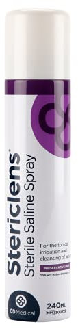 Stericlens Sterile Saline Solution Antiseptic Spray 240ml: Piercing Cleaning Solution and Wound Spray for Effective Piercing Aftercare: Convenient Nose, Body, and Ear Infection Treatment