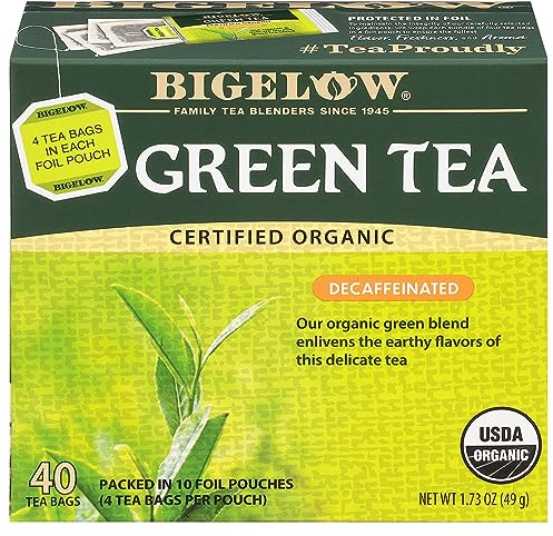 Bigelow Tea Decaffeinated Organic Green Tea Bags, 40 ct