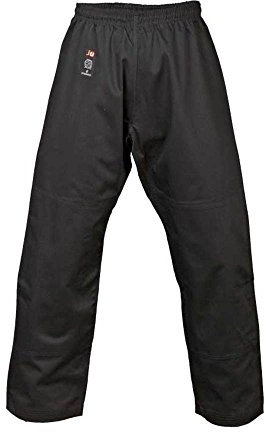 Ju-Sports Element Hose Schwarz 160 Regular Cut I Leichte Hose mit Gummibund, Kordelschnürung & Knieverstärkung I Auch für Sportarten wie Karate & Judo, MMA UVM.