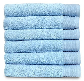 TowelSelections Organic Collection Luxus Handtücher - 100% Bio-Baumwolle, hergestellt in der Türkei, Cool Blue, 6 Handtücher