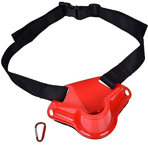 Cintura da Combattimento Regolabile Fishing Fighting Cintura Vita Rod Pole Holder Rod Rack Holder Belt per Pesca(Rosso)
