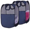 SYVOFOX 2 Pack Mesh Collapsible Laundry Baskets, Pop up Laundry Hamper Bins,Folding Washing Basket with Handles for Clothes Tidy Storage-Navy