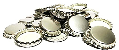 DIAH DO IT AT HOME 100 Pack Silver Metallic Crown Caps 26mm - Premium Beer Bottle Caps for DIY Homebrew, Cider & Soft Drinks - Airtight Sealing Crowns for Standard Glass Bottles (Set of 100)