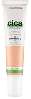 Collection Cosmetics Hydrating Medium Coverage Cica Foundation Infused with Anti-Redness, Vegan Foundation, 30ml, Biscuit