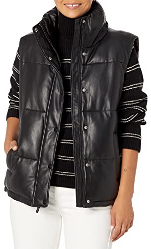 Marc New York Performance womens Sport vest,Black (Faux Leather),L