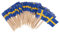 NUOBESTY 100 Stück Flaggen Spieße Schweden Schweden Cocktail Stick Flaggen Cupcake Topper Mini Flagge Zahnstocher DIY Flagge Kuchen Dekorationen Kleine Flagge für Cupcake,Geschirr-Dekorationen