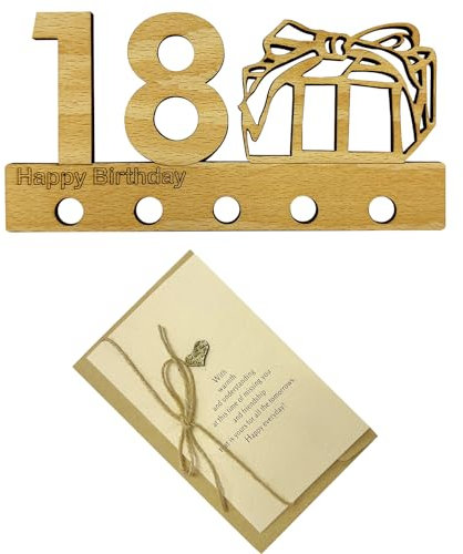 1 Stück Geldgeschenk Aus Holz Zum Basteln Für 18-Jährige Mit 1 Stück Kraftpapier-Grußkarte, Lustig Personalisiert, Geldgeschenkideen, Einzigartige Geburtstagsgeschenke Für Jungen, Mädchen