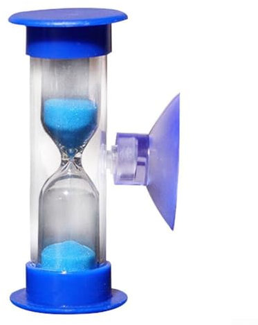 Blue 3 Minutes Sand Timer with Suction Cup, Toothbrush Timer for Kids, Plastic Hourglass Timer Sand Clock for Toothbrush, Shower, Kitchen