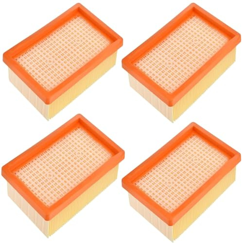 FINEVERNEK 4 Filtri per Aspirapolvere Kärcher WD4, WD5, WD6/ MV4, MV5, MV6, Filtri Pieghettati Piatti per Kärcher 2.863-005, Filtro per Kärcher contro Polveri Sottili e Cattivi Odori