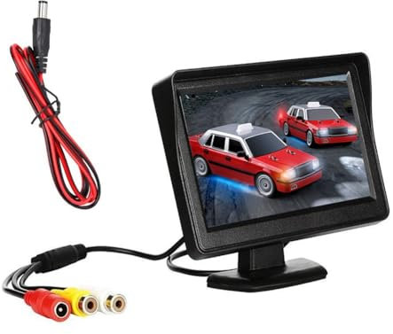 Qeunrtiy DC 9 V-24 V 4,3 Pouces Kit de Moniteur de Recul de Voiture TFT LCD Caméra de Recul de Voiture Moniteur de Système de Stationnement de Recul sans Caméra