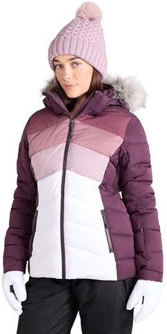 Mountain Warehouse Cascade Womens Padded Ski Jacket - Breathable & Water-resistant Coat with Hood, Comfortable -Winter Skiing, Sports & Outdoors Dusky Purple Women's Size 12