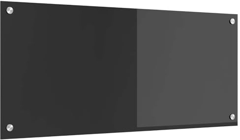 vidaXL Küchenrückwand Dunkelgrau 90 x 40 cm Gehärtetes Glas, Moderne Küchenrückwand, langlebiger hitzebeständiger Glas-Schutz, schlankes Upgrade für den Kochbereich, minimalistisches Schutzpanel
