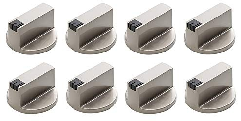 Kueohse ugn, 6 mm legeringsknapp ugn strömbrytare universell silver gas spis knapp, lämplig för ugn ugn gas spis
