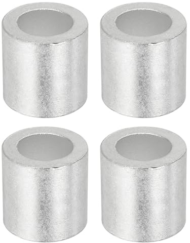 QUARKZMAN 4 Stück 28mm Lange Seilklemmen 17,5mm Innendurch. Runde Crimphülsen Aluminium Hülsen 28mm Außendurch. für 16mm Durch. Drahtseil Kabel Expanderseil Planenseil Gummiseil, Silber
