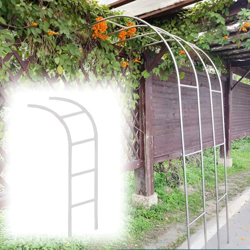 Robust galvaniserad halvbåge i metall för trädgårds- och bröllopsdekoration – ros halvbåge 200 x 240 cm (6,6 x 7,9 fot) – perfekt för utomhusevenemang och blomsterarrangemang