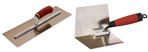 Marshalltown MPB145GSD 14x5-inch Gold Stainless Steel Plasterers Trowel & M/T23D Internal Dry Wall Corner Trowel with Durasoft Handle