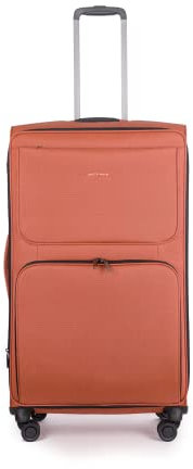 Stratic Bendigo Light + Koffer Weichschale Reisekoffer Trolley Rollkoffer groß, TSA Kofferschloss, 4 Rollen, Erweiterbar, Größe L, Rosso Clay