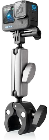 Lammcou Soporte para Motocicleta Go Pro, Soporte de Manillar de Bicicleta de Aluminio Invisible para cámara de acción con Cabeza de Bola giratoria de 360°, Hero 13 12 Bike Handlebar Mount
