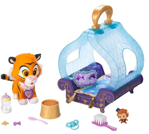Disney Store Action Toys Princess Pet Play Set - Rajah Tiger Toy Set – Fun Playsets Princess Toys Perfect for Little Kids - Comes with Rajah, Bed, Abu Figure and Magic Carpet