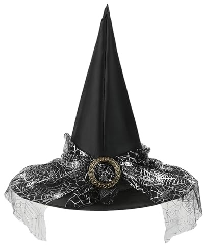 Halloween Hexenhut Damen Festival Karneval Hexen Deko Faltbare Zubehör Schwarz Zauberhut Mittelalter Witch Hat Atmungsaktiv Hexenkostüm Zauberer Hut Accessoires