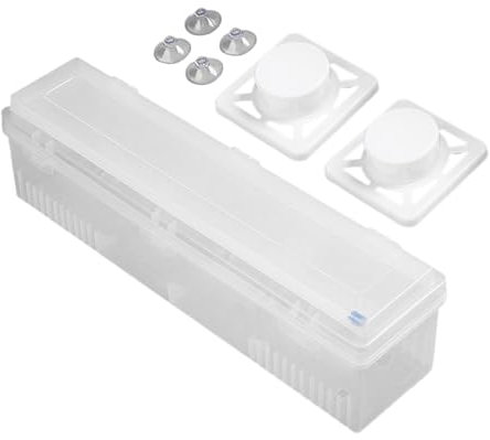 Renopfect Dispensador de film transparente, dispensador de láminas con cúter, cortador de láminas para lámina alimenticia, cortador de láminas resistente para alimentos, lámina de aluminio, papel