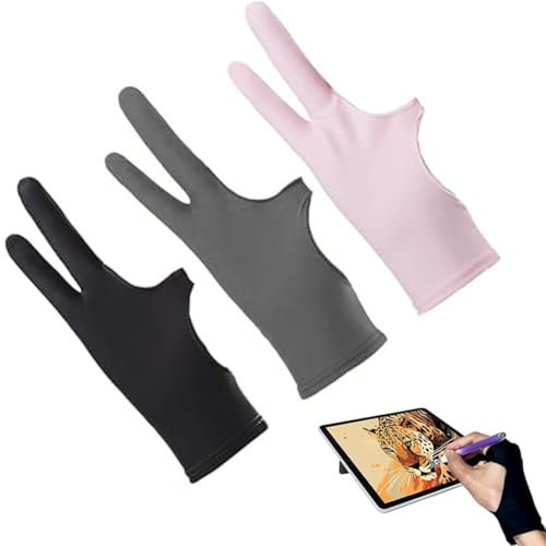LAKJUOZ 3 Piezas Guante Dibujo Digital, Guantes Para Dibujar en Tablet, Transpirables y Antiincrustantes