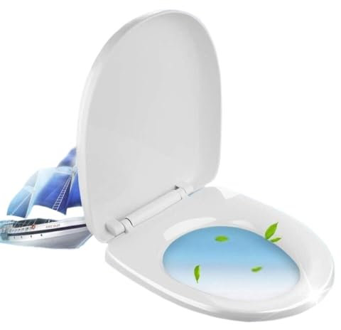 siège de toilette, Abattants de WC à fermeture douce, couvercle de WC avec charnières réglables à dégagement rapide, siège de toilette for salle de bain familiale, A