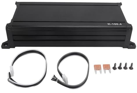 Amplificador de automóvil XTEVU, amplificador de potencia estéreo de 4 canales de baja distorsión compatible con el de audio del vehículo, módulo de refuerzo de audio de