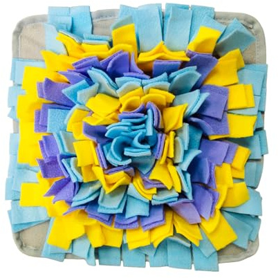 Snuffle Mat For Dogs - 35x35cm Interactive Dog Snuffle Mat, Slow Feeder Foraging Mat with Non-Slip Base, Mental Stimulation Snuffle Mat for Puppies Small Medium Dogs