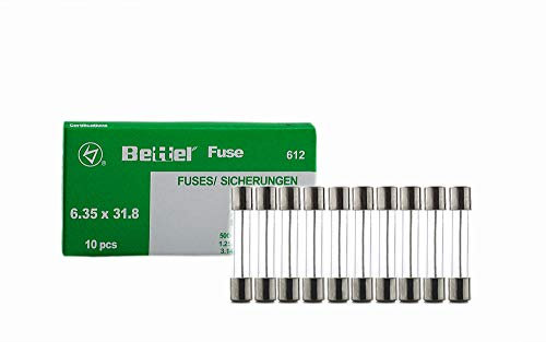 EDI-TRONIC 10 pezzi di fusibili in vetro a rilascio lento 6,3x32mm 250V Träge TYP612 2,5A