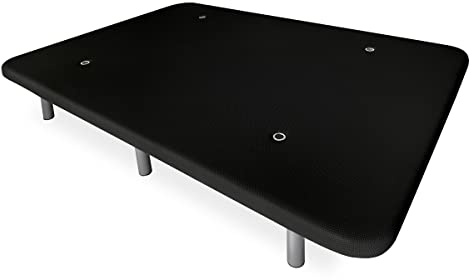 Duérmete Online - Base Tapizada 3D Reforzada, con Barras Transversales y Válvulas de Ventilación + 6 Patas Roscadas, 105 x 190 cm, Negro